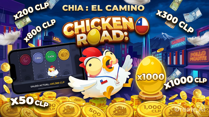 Interfaz del juego Chicken Road mostrando el multiplicador activo y opciones de cashout